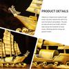 Brass Dragon Head Sailboat Feng Shui Statue – Chinese Smooth Sailing & Prosperity Figurine for Entryway, Home Office Desk or Shelf Decor, Gift for