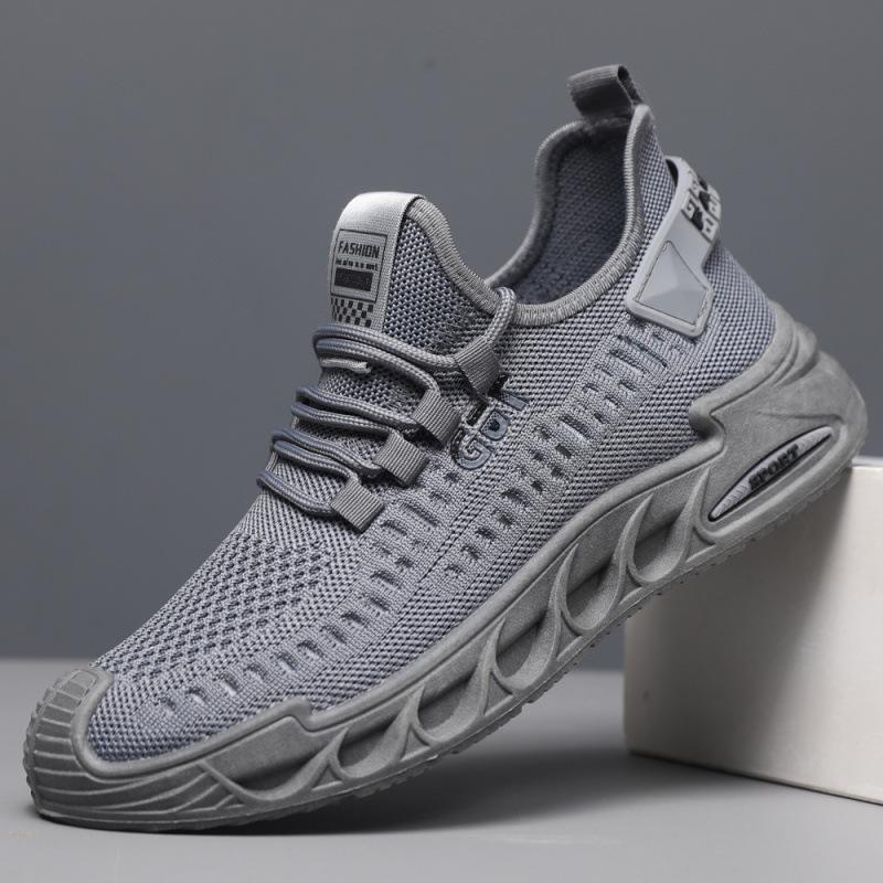 

2025 new summer breathable soft-soled casual driving men s shoes fly-woven mesh shoes men s versatile running sports shoes 44 темно-серого
