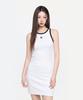 Emelbi Women'S Basic Ringer Ribbed Sleeveless Dress Ny (White) (A Type)