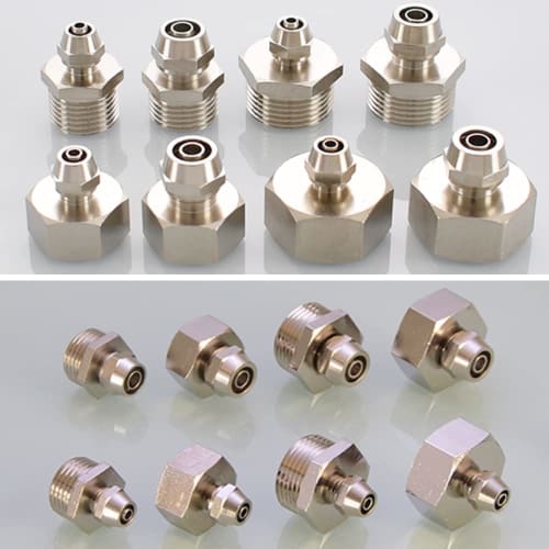 Brass Faucet Water Filter Adapter, Threaded Tube Adapter for Connecting Water Filter Pipe Hose Fittings (Female Thread G1/2", OD 3/8")