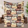 Cute hamster pattern Flannel printed blanket suitable for all seasons suitable for living room office sofa and travel 180x250CM