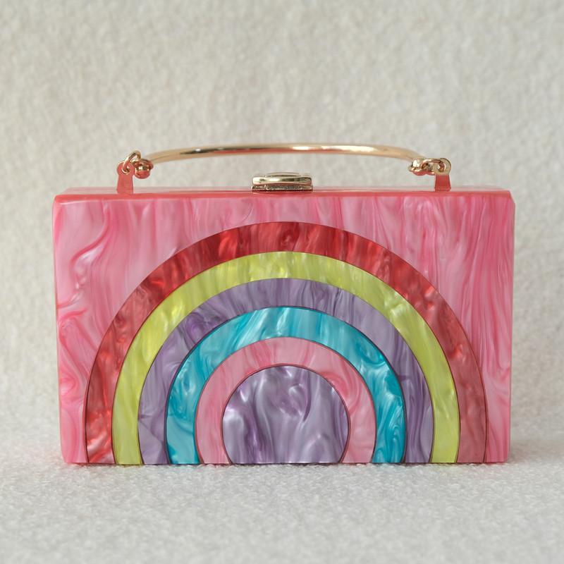 Neue trendige Handtasche Mode Frauen Tasche Boutique Acryl Luxus Party Abend Tasche Frau Candy Hochzeit Box Vintage Kupplung Einkaufstasche