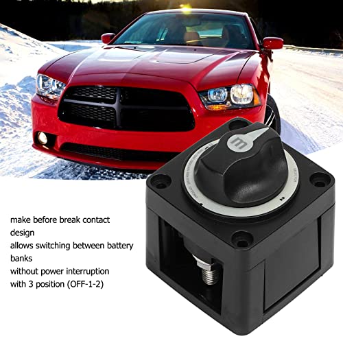 KIMISS Batterie-Trennschalter-Kit, 300A Batterie-Wahlschalter, Schwerlast 3-Positionen Marine-Batterie-Trennschalter für Wohnmobile und Boote