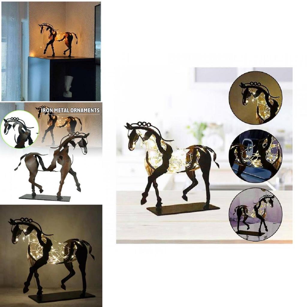 Iron Animal Figurine With Led Light For Living Room Or Office Decor