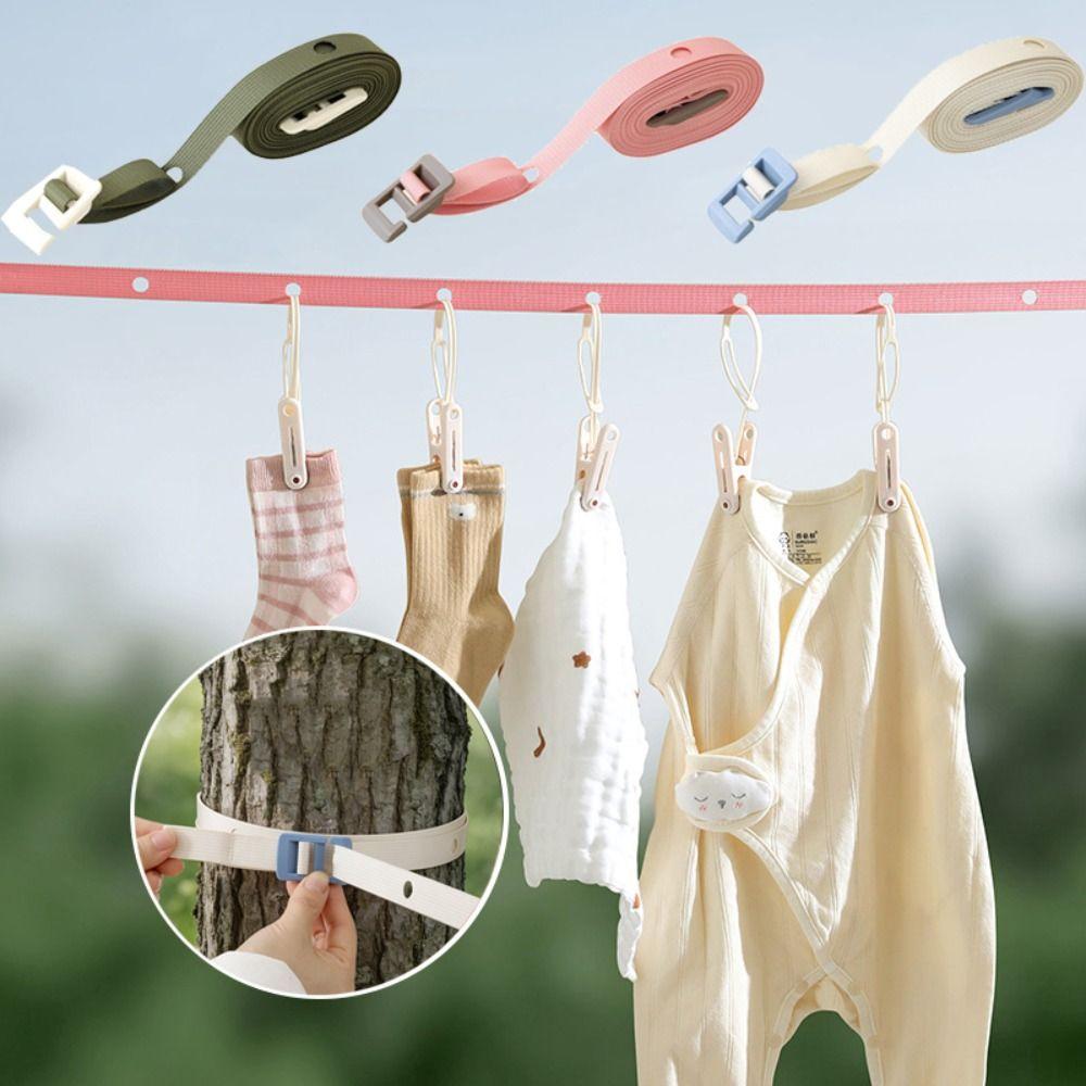 Windproof Outdoor Clothesline Non-Slip with 34 Holes Portable Storage Lanyard Space-saving Multifunctional