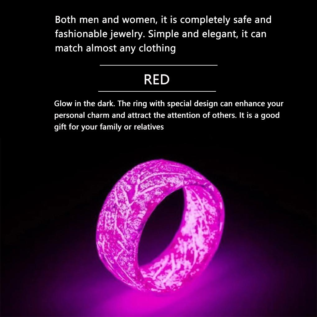 Fashion Colorful Luminous Resin Ring Women Men Fluorescent Glowing Rings