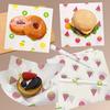 50Pcs Food-Grade Baking Wax Paper Strawberry Floral Pattern Non-Stick Squares for Cake Burger Chips Wrapping