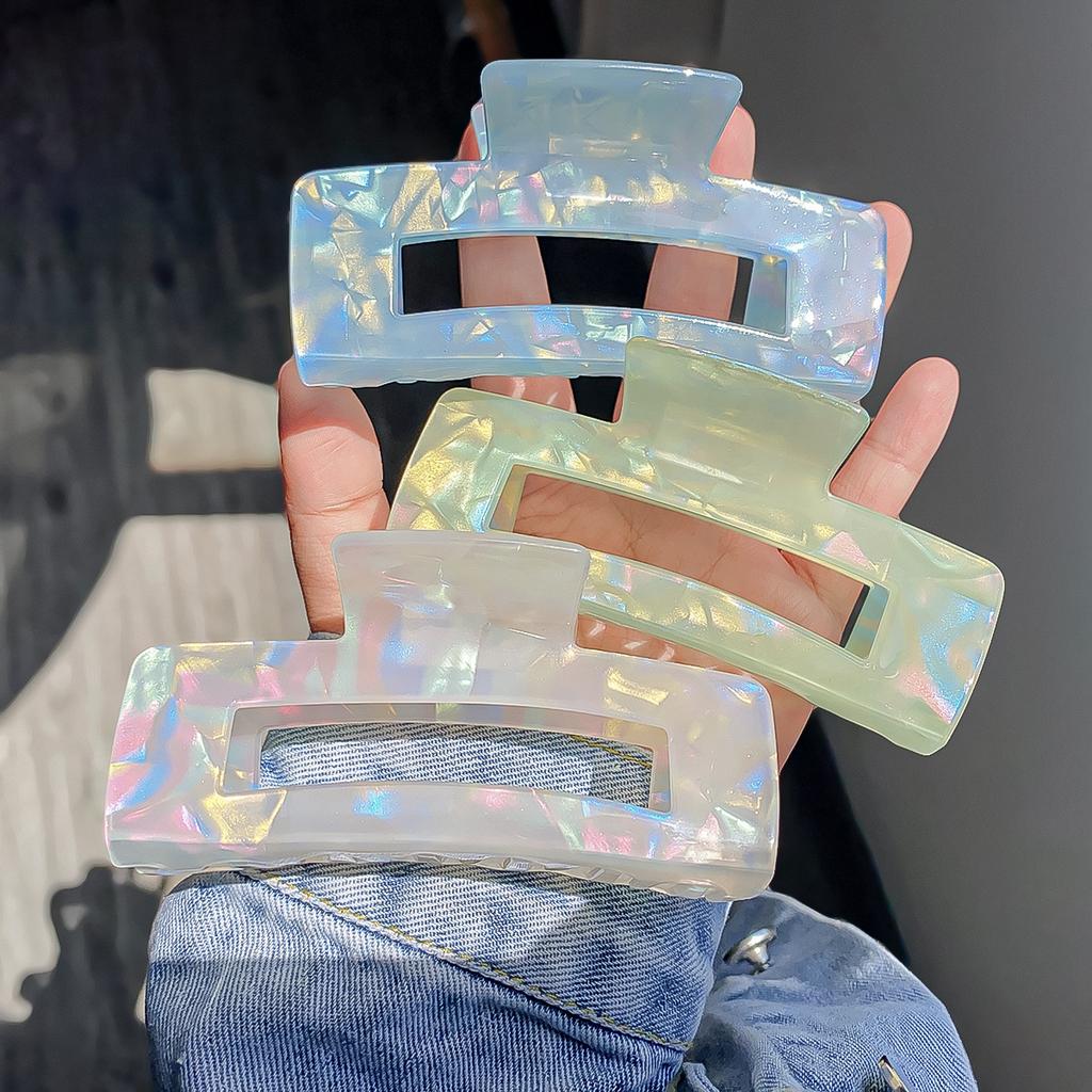 1 szt. Kolorowy chwytak Wersja koreańska Duży Imitacja kwasu octowego Klips do włosów Damski Minimalistyczny Klips do włosów z tyłu Klips rekinkowy