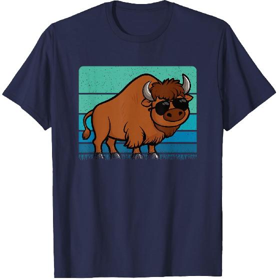 Funny Bison Retro Buffalo Lover Men T-Shirt