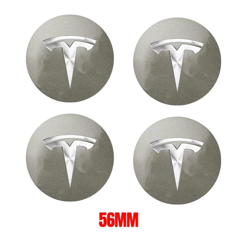 Adesivo per Auto Tesla 4pz 56mm Tappo Centrale Cerchio Tesla Logo Adesivo di Alta Qualità per Tesla Model 3 Y S X Adesivo Personalizzato per Auto