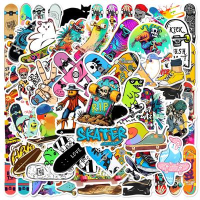 50 Stück Street Skateboarding Cool Cartoon Graffiti Aufkleber DIY Handy Gitarre Laptop Notebook Koffer Wasserdichter Aufkleber