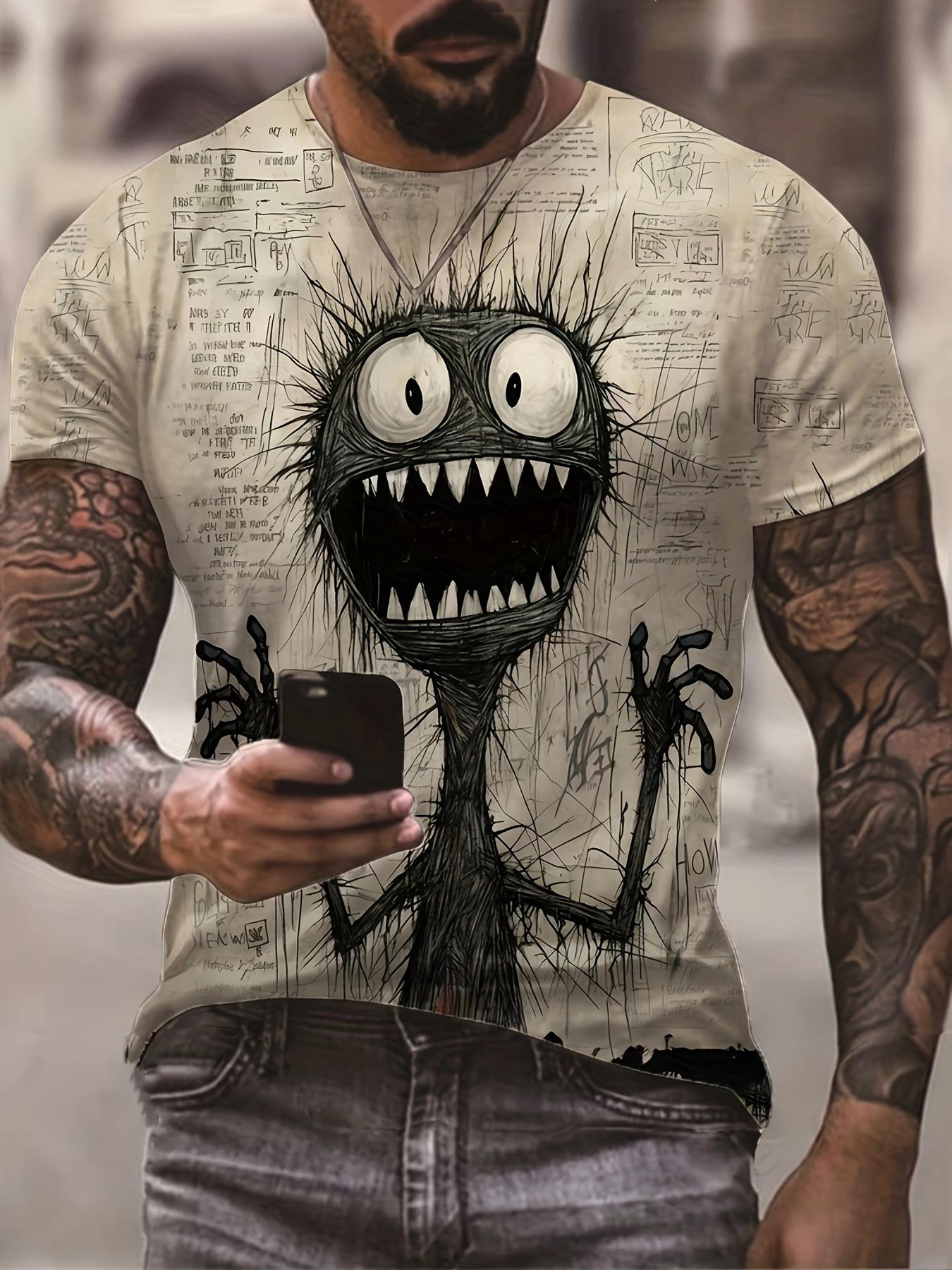 

Men S Halloween Graphic T-Shirt. Casual Crew Neck. 100% Po S дубильная кора