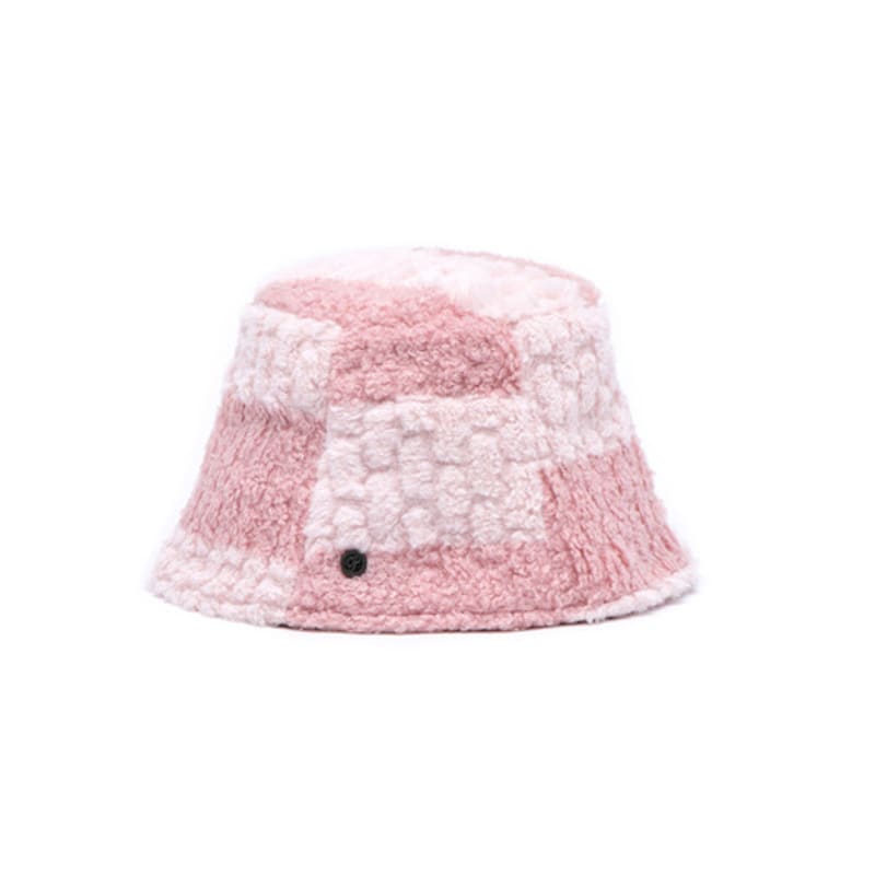 Poesiedame BLOCK BUCKET HAT IN PASTEL PINK