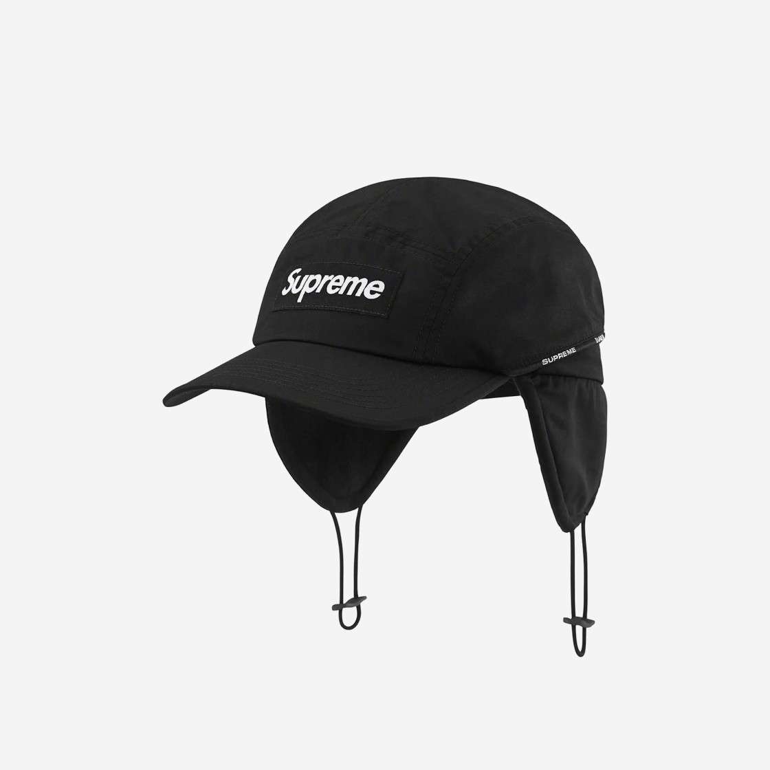 

Складная кепка-ушанка Supreme, черная, 22FW -