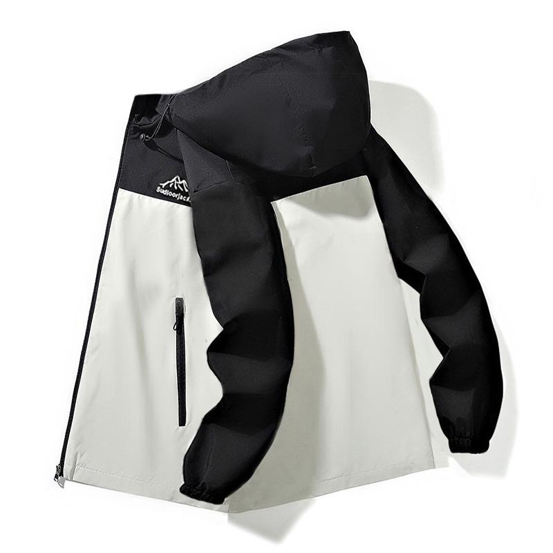 Men's Lightweight Stand Collar Windproof Waterproof Jacket for Spring and Autumn