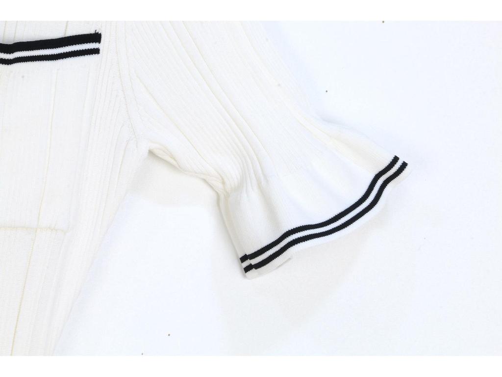 2025 Spring/Fall Gold Button Slim Knit Fishtail Dress: French Style Evening Wear for Women