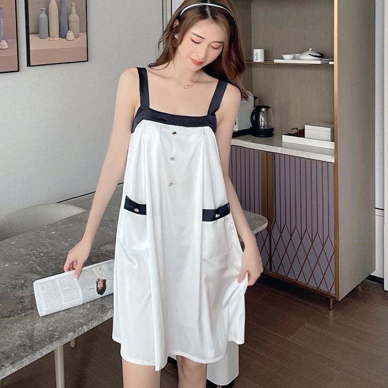 

Plus Size Loose Dress Women with Pockets Summer Shirts Sleeveless Soft Dress 3XL білий