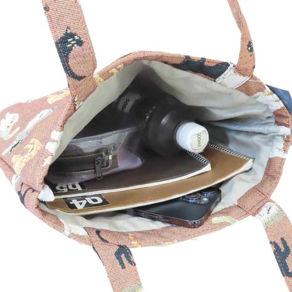 Friends Hill toridori Gallery Gussetless Tote Bag, Many Cats, Orange, BW-102-333