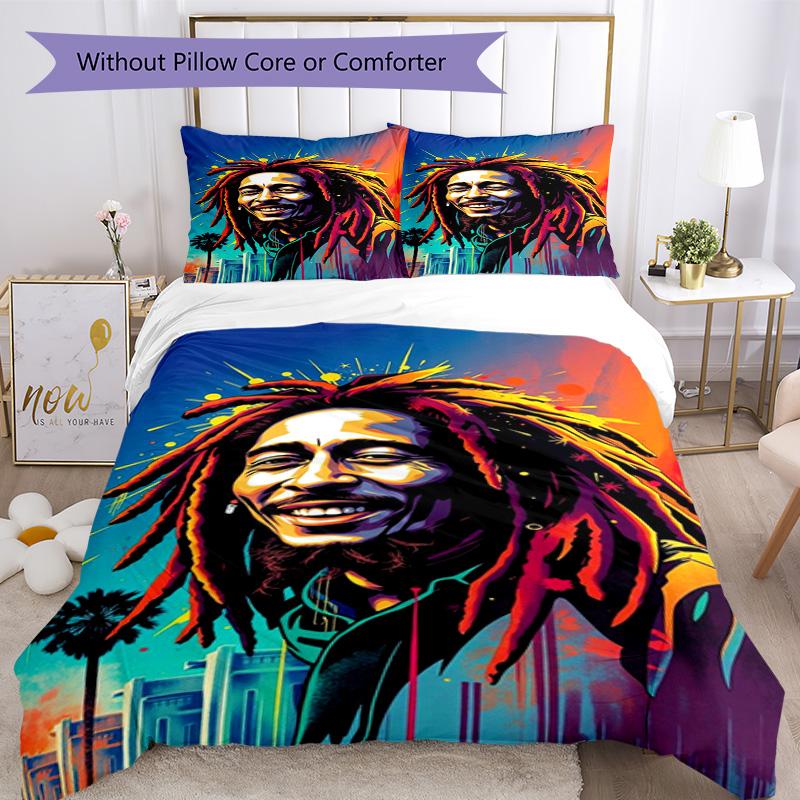 Bob Marley Bedding Set Design for Dormitory Soft Fabric Christmas Gift