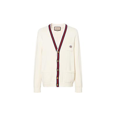 Strick-Cardigan mit Gg-Logo-Patch, bestickt 654984-XKBUR-9182