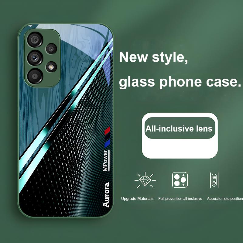 Gradient Wood Grain For Samsung Galaxy Note 10 Plus S20 S21 FE S23 Ultra S8 9 A70 72 73 50 51 52 53 Tempered Glass Phone Case