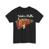 T-shirt Unisex Retro Minimalista Zen Art Monaci con Cane Aloka per la Pace