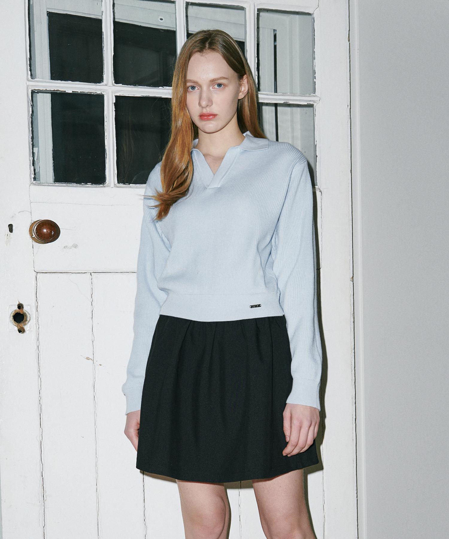 Belloel Deep Collar Knit Sky Free