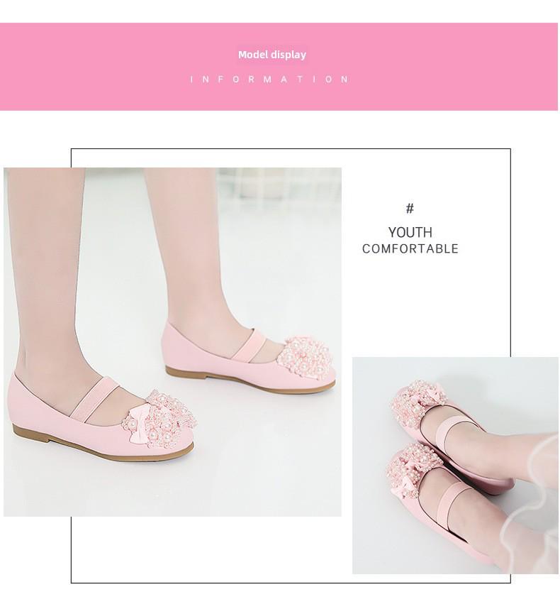 Girls' Princess Leather Dance Shoes - Flat, Single Dress Shoes for Baby and Toddlers