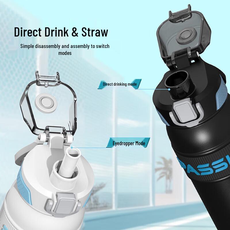 QUANGE Sports Insulated Water Bottle with Straw