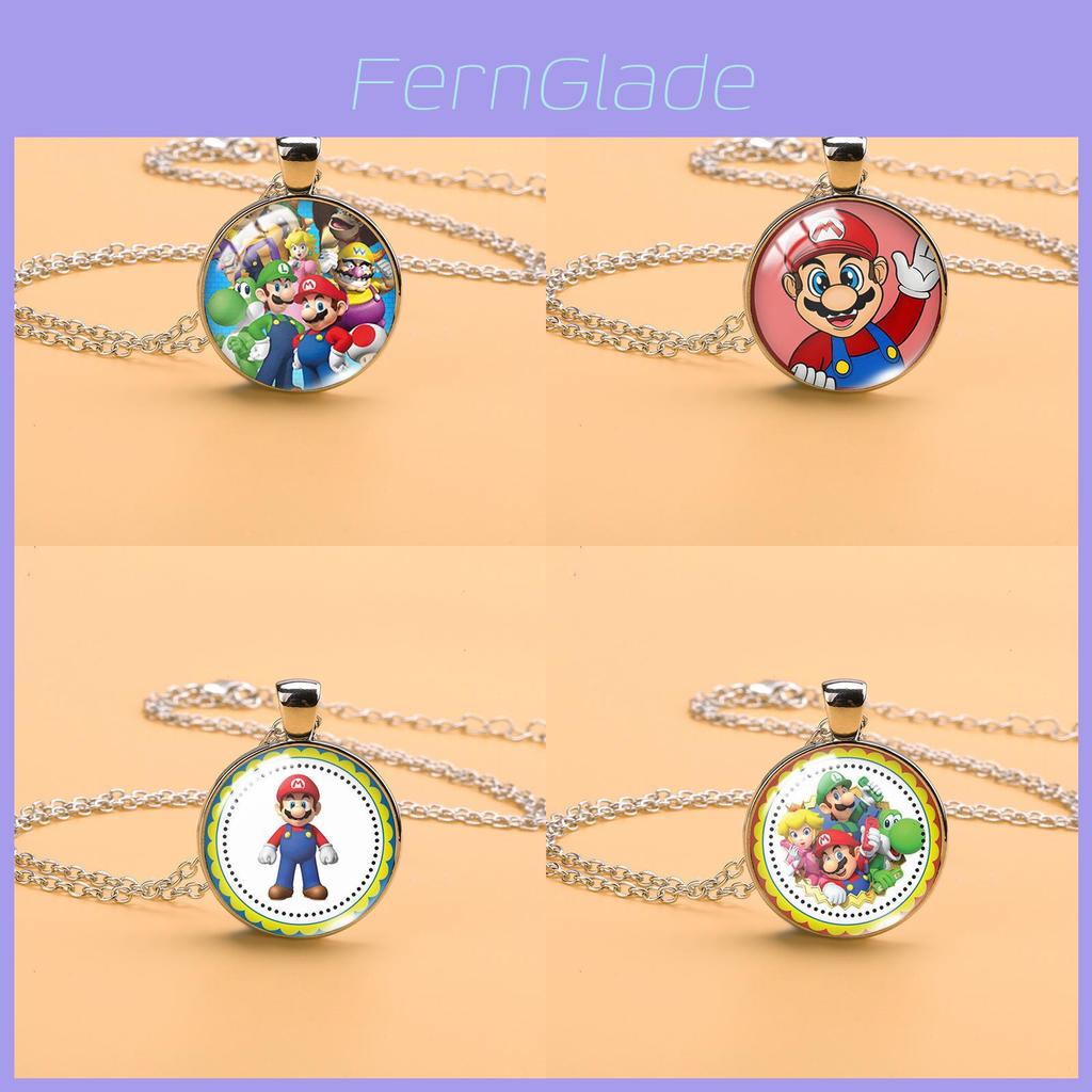 Adorable Cartoon Mario Necklace With Charming Princess Peach Pendant For Stylish Sweater Accessory