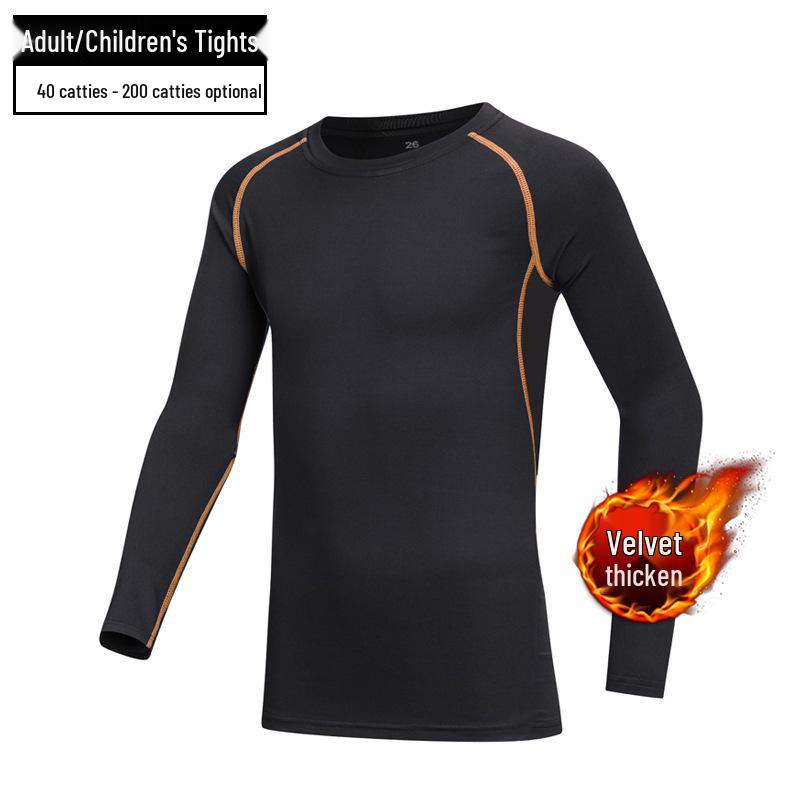 Plush Kids' Basketball & Football Quick-Dry Training Suits for Boys - Autumn/Winter Sports Tights & Base Layer Tops