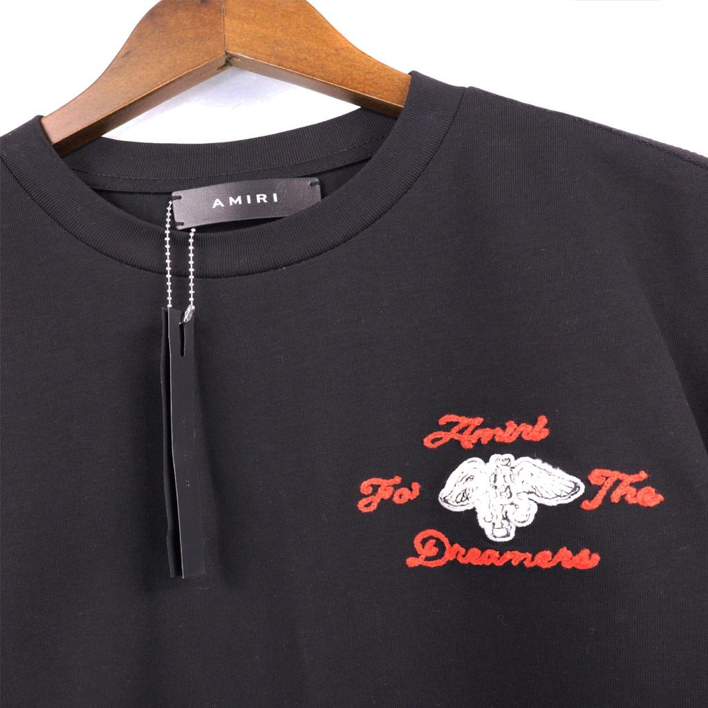2243 Amiri 2025 Sommer Neu Herren- und Damen Locker Laundry Vintage Großes T-Shirt Paar T-Shirt Frotteestickerei