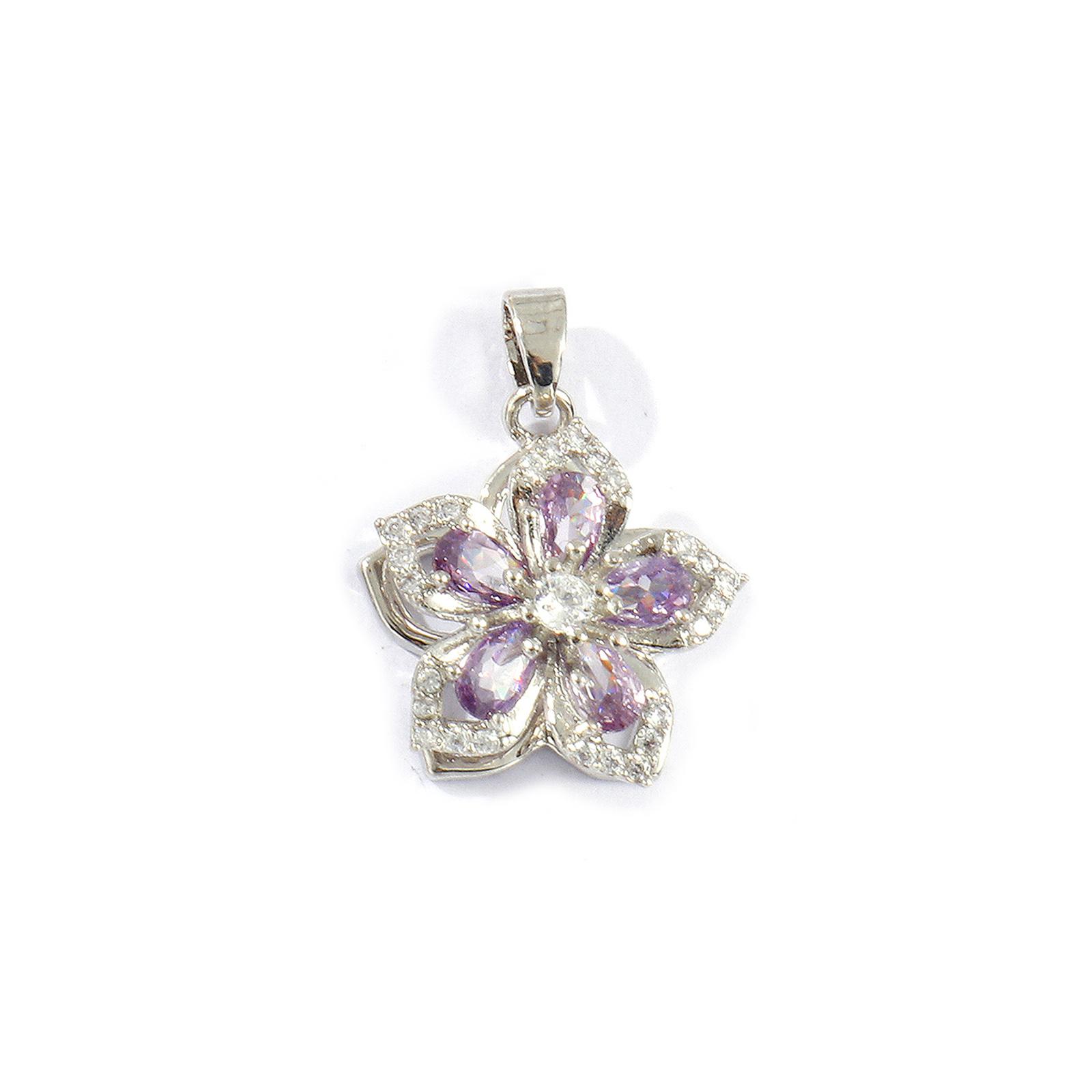 

1 Piece Brass & Rhinestone Flora Collection Charm Pendant Multicolor Flower Rotatable Pendants For DIY Making 22mm x 16mm
