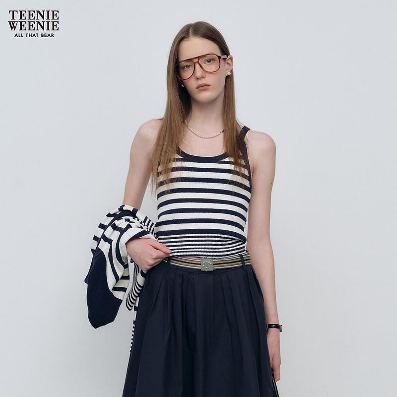 Teenie Weenie Bear Letter Stripe Knitted Cardigan
