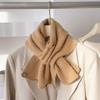 Knitted Cross Scarf Solid Color Neck Warmer Neck Guard Shawl Neckerchief Wrap  Girls