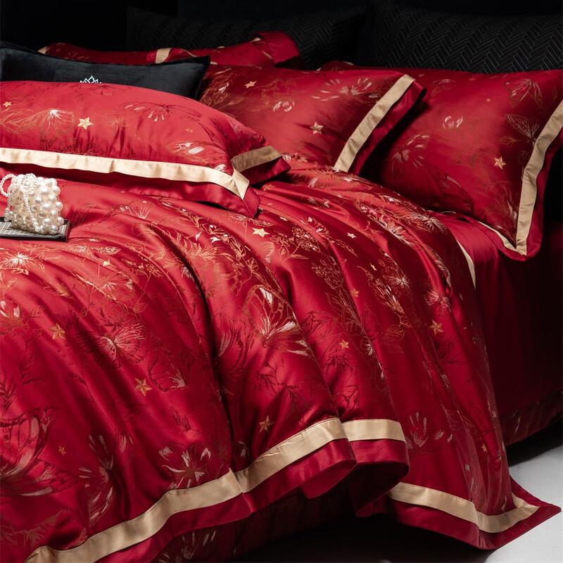 OEING Festive Red Wedding Bedding Set