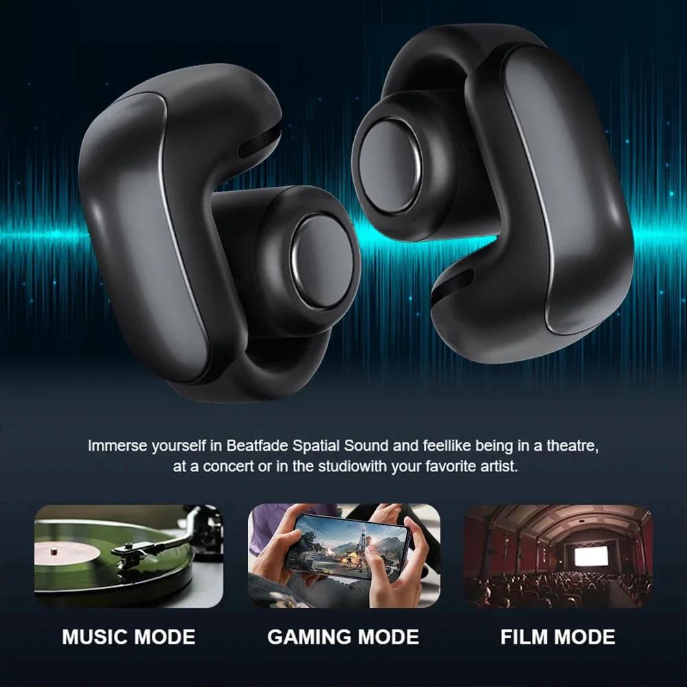 Ultra-offene kabellose Kopfhörer mit offenem Ohrclip, HiFi-Stereo-Sport-Ohrhörer, aufsteckbarer Bluetooth 5.3-Kopfhörer