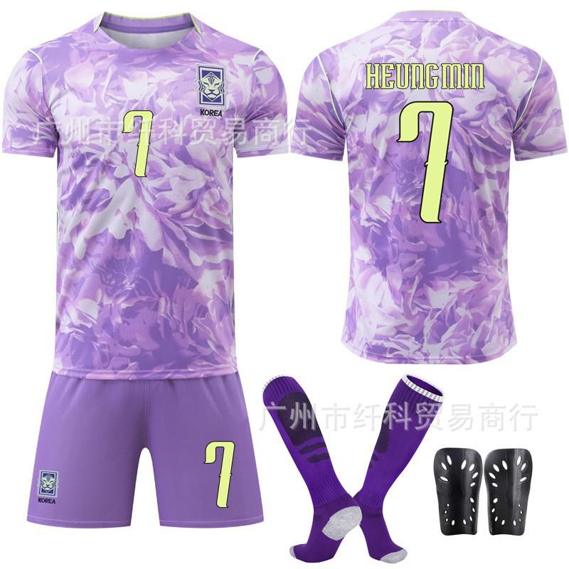 

South Korea s Home Football Uniform No. 7 Sun Xing 19 Li Gangren Jersey Purple U.S. Canada World Cup #L