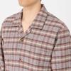 Gunze Brown Made In Long Sleeve and Pants Brushed SF4315 Men's Pajamas, 100% Cotton, Japan, (Front Opening), Flannel, Pre-Dyed Fabric,