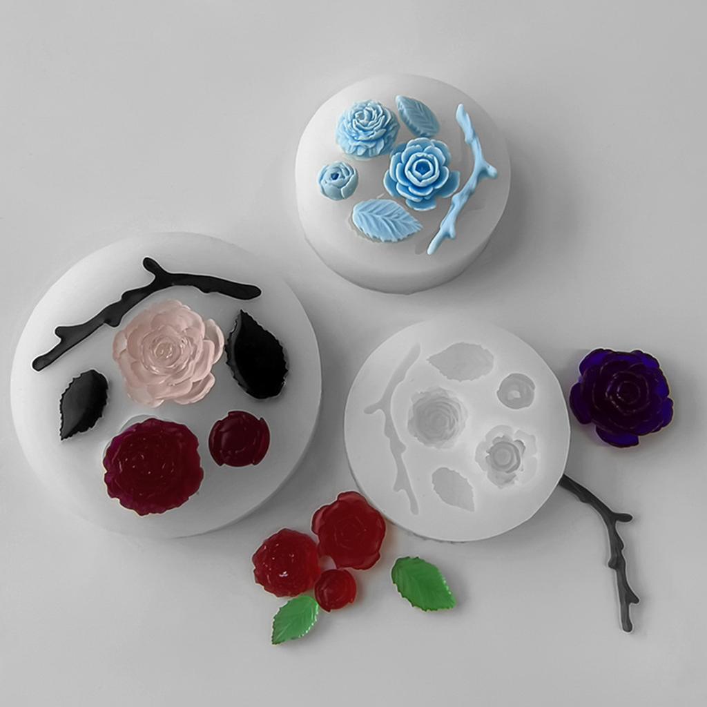 Rose Flower Ornament Crafts Silicone Molds Jewelry Epoxy Casting Jewelry Tool Making Resin Diy Craft Home Decoration