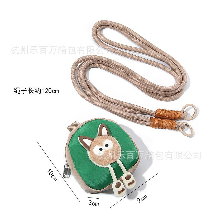 Süß süß dreidimensionaler Plüschkatze grüne Tasche Handy-Lanyard Wechselkartenetui Aufbewahrungstasche tragbarer Anhänger universell