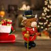 Yousheng Christmas Nutcracker Highland Cow Figurine Santa Claus Highland Cattle Resin Statue Sculpture Home Office Desktop Decoration