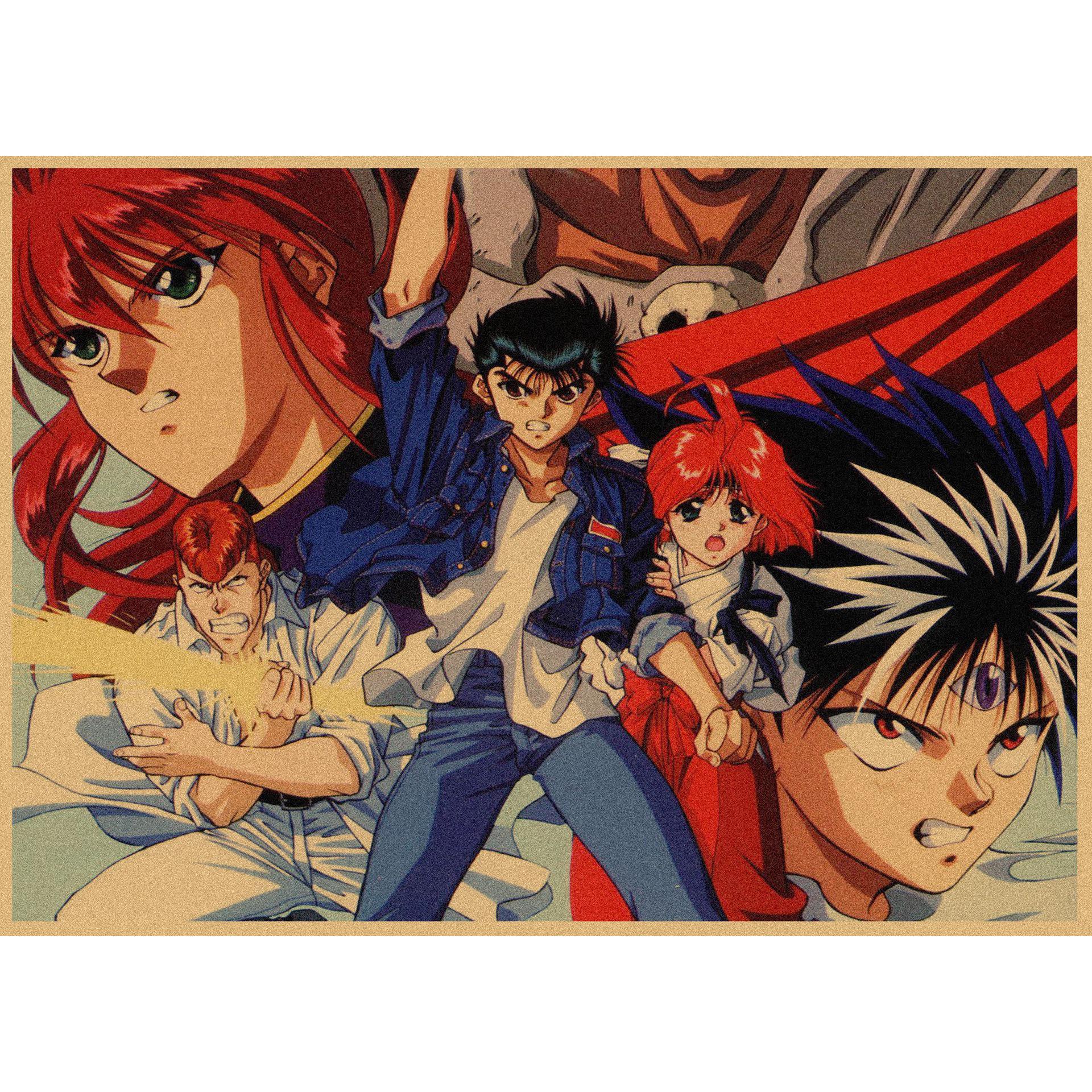 Yu Yu Hakusho Retro Kraft Paper Poster by Yoshihiro Togashi - Anime Bar Decor Mural 278 42X29.7cm (A3 size)