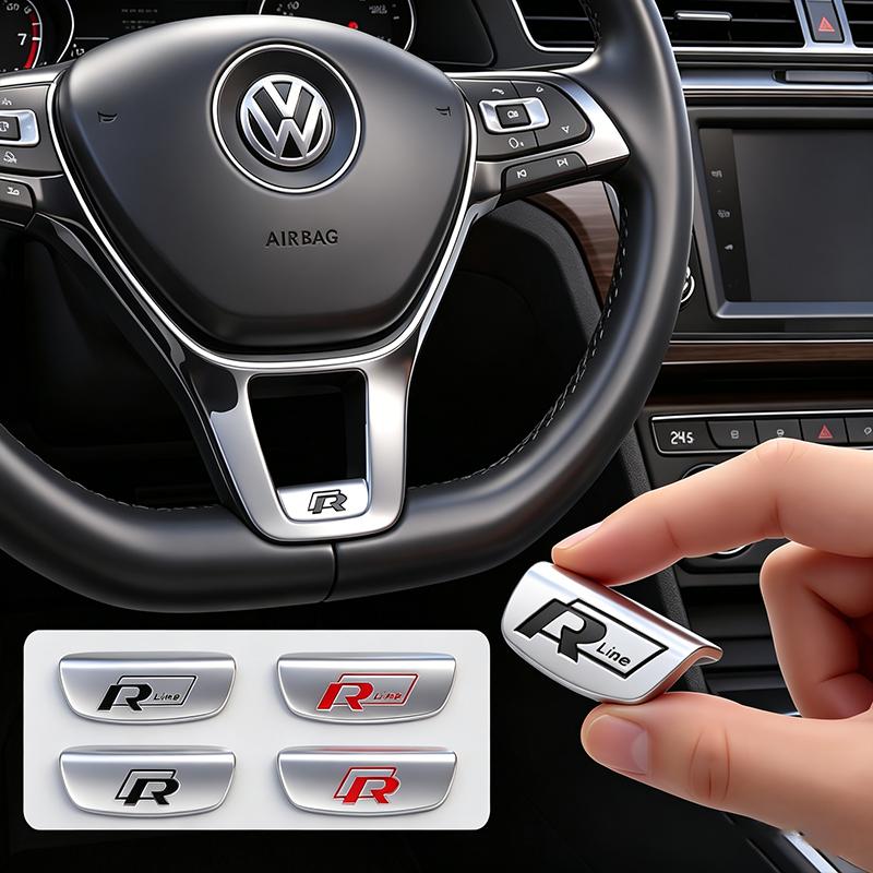 Car Steering Wheel Accessories Metal Stickers For VW GTI Polo Golf MK7 Passat B8 Scirocco Tiguan Jetta T-ROC Touareg Touran GTS zl2
