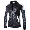 Men's Water Car Wash Leather Clothes Fashion Trend Diamond Large Men's Leather Coat