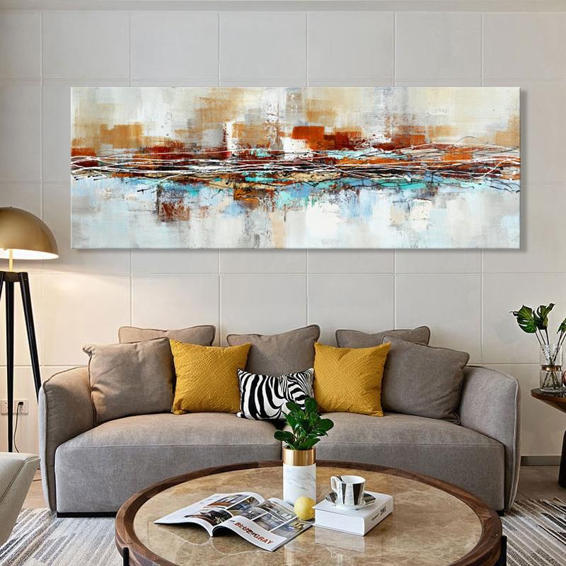 Wanddekorationsgemälde, abstrakte Linienkunst, Ölgemälde auf Leinwand, Poster, Drucke, Wandkunst, Bild an der Wand, Raumdekoration, ohne Rahmen