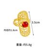 24K Gold Au999 Hollow Fortune Adjustable Ring Women - Premium Pure Gold, Lightweight Hollow, Practical Adjustable