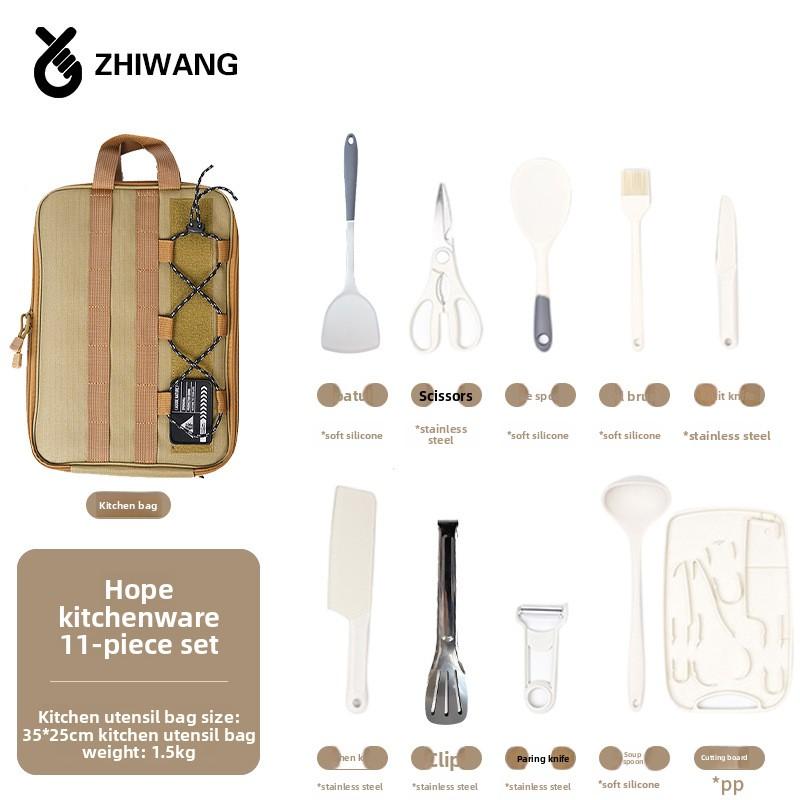 Kitchenware Bag Set, Outdoor Picnic, Camping Storage Bag, One Pack, Five-point Plaid, Portable and Water-proof. kitchenware bag set