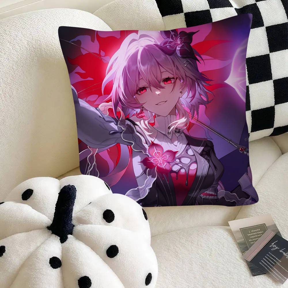 Evernight Niedliches Mädchen Honkai Star Rail Kissenbezug Quadratisches Kissen Schlafzimmer Sofa Freizeit Komfort Kissen Auto Heimdekoration
