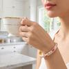 Enamel Floral Chinese Flower Bangle Peony with Leaf Women's Hand Bracelet  Girls